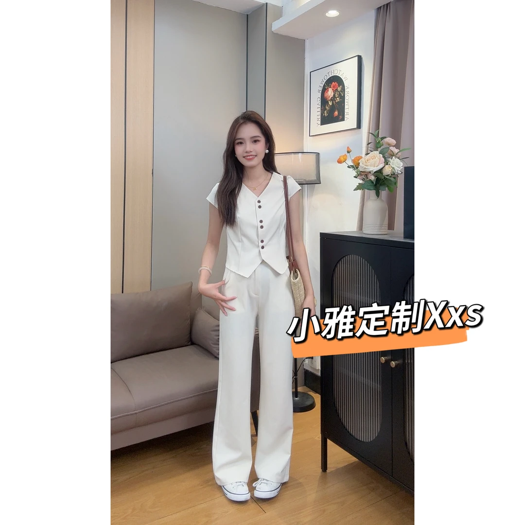 【小雅家】小个子定制夏季薄款时尚气质休闲两件套装女夏显瘦