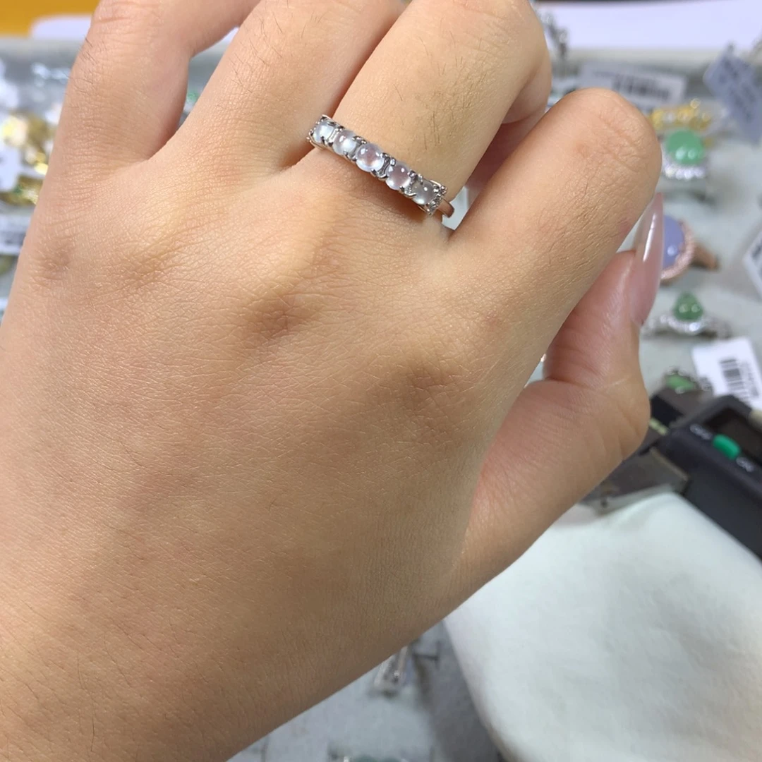 翡翠银S925镶嵌戒指戒指