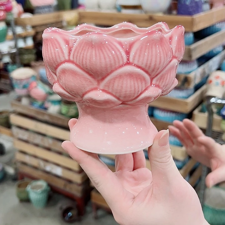 有孔，凑单福利满10元发货陶瓷多肉花盆！