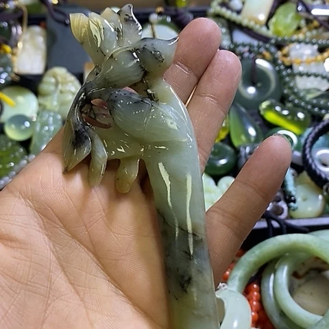 岫玉未镶嵌发簪发簪