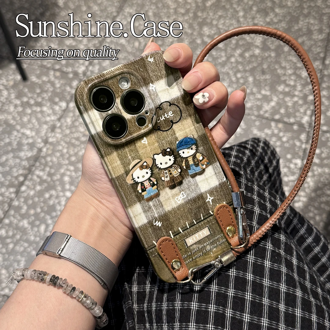 棕布KT软壳适用苹果oppo华为vivo小米手机壳防摔全包ins