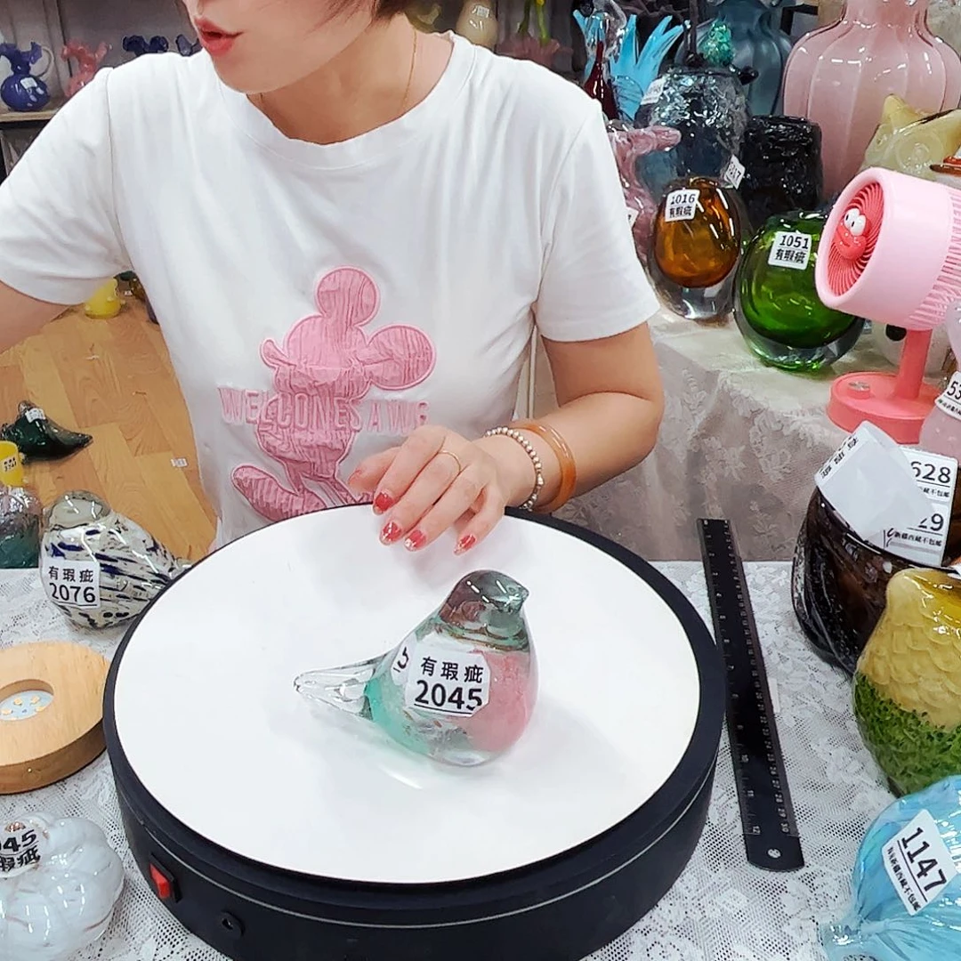 2034鸟 瑕 家悦琉璃花瓶摆件