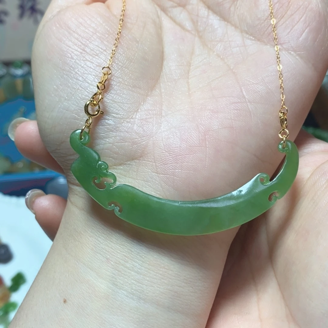 和田玉未镶嵌颈饰碧玉微笑链