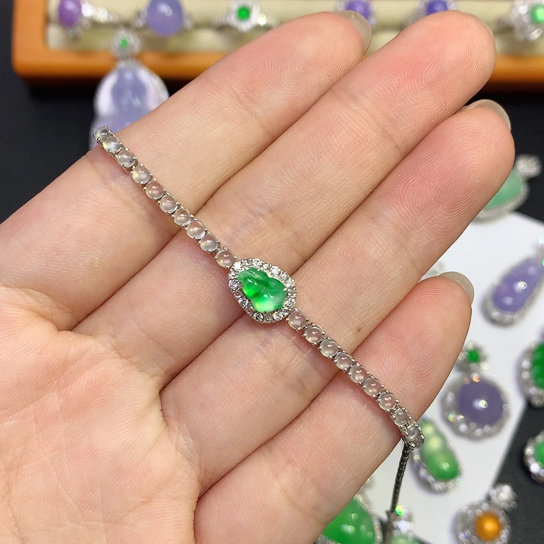 18K金镶嵌手链翡翠