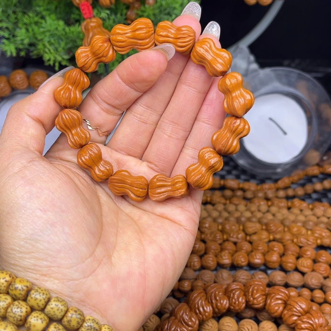 一***-吊坠文玩核桃花生单圈