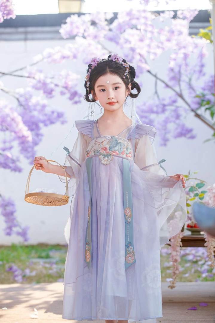 77159款葡萄清夏儿童汉服连衣裙