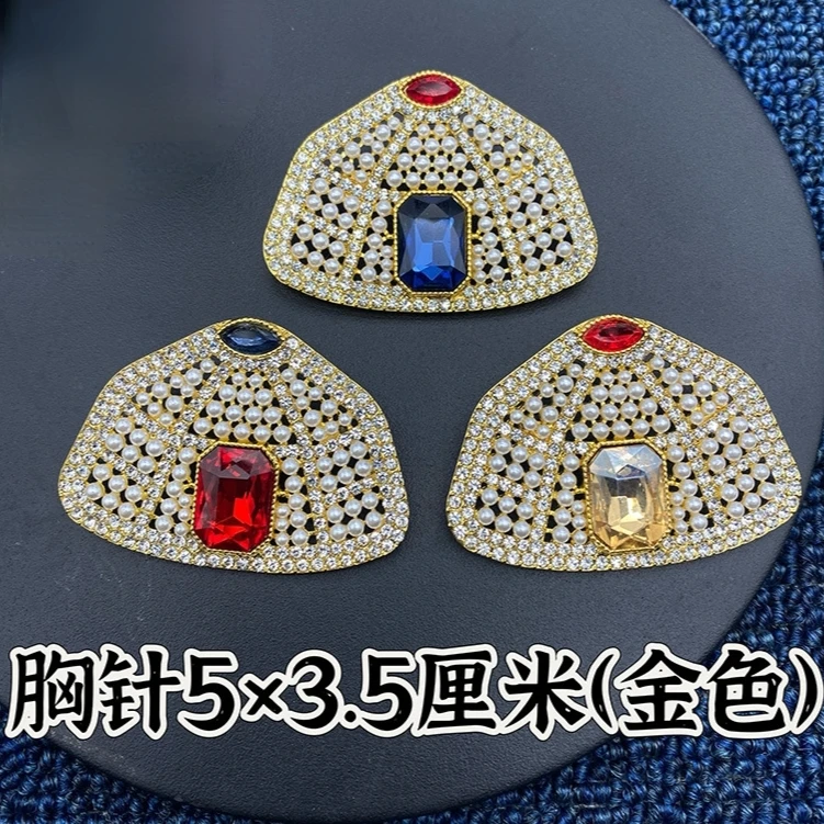 蒙古族胸挂民族风合金流苏胸针蒙古袍挂男女复古马甲蒙古包饰品