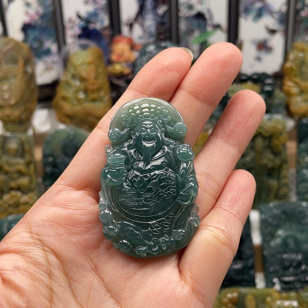 颈饰未镶嵌翡翠天然翡翠a货财神
