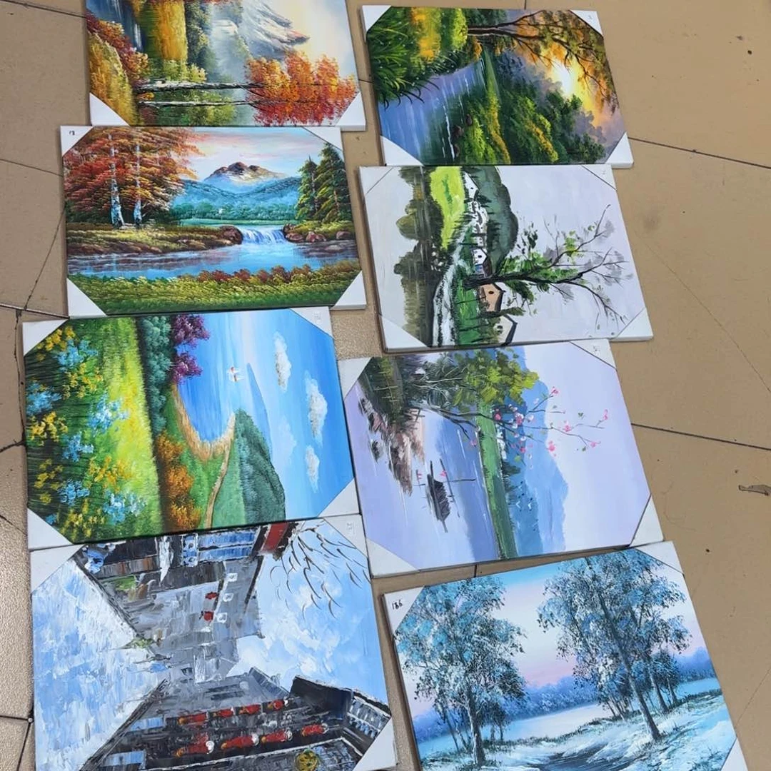 油画30*40尺寸带内框8副纯手绘