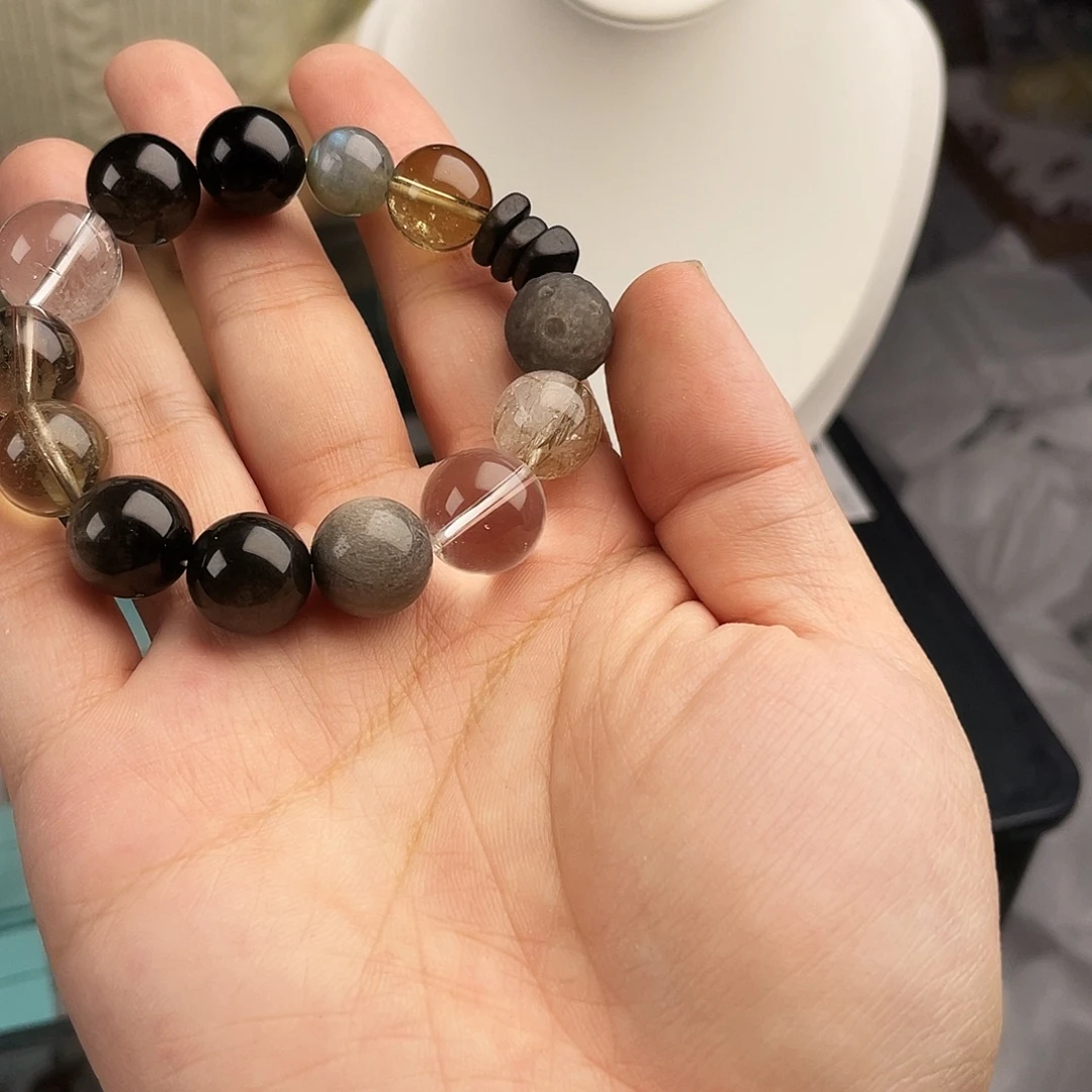 银S925镀金镶嵌手串水晶