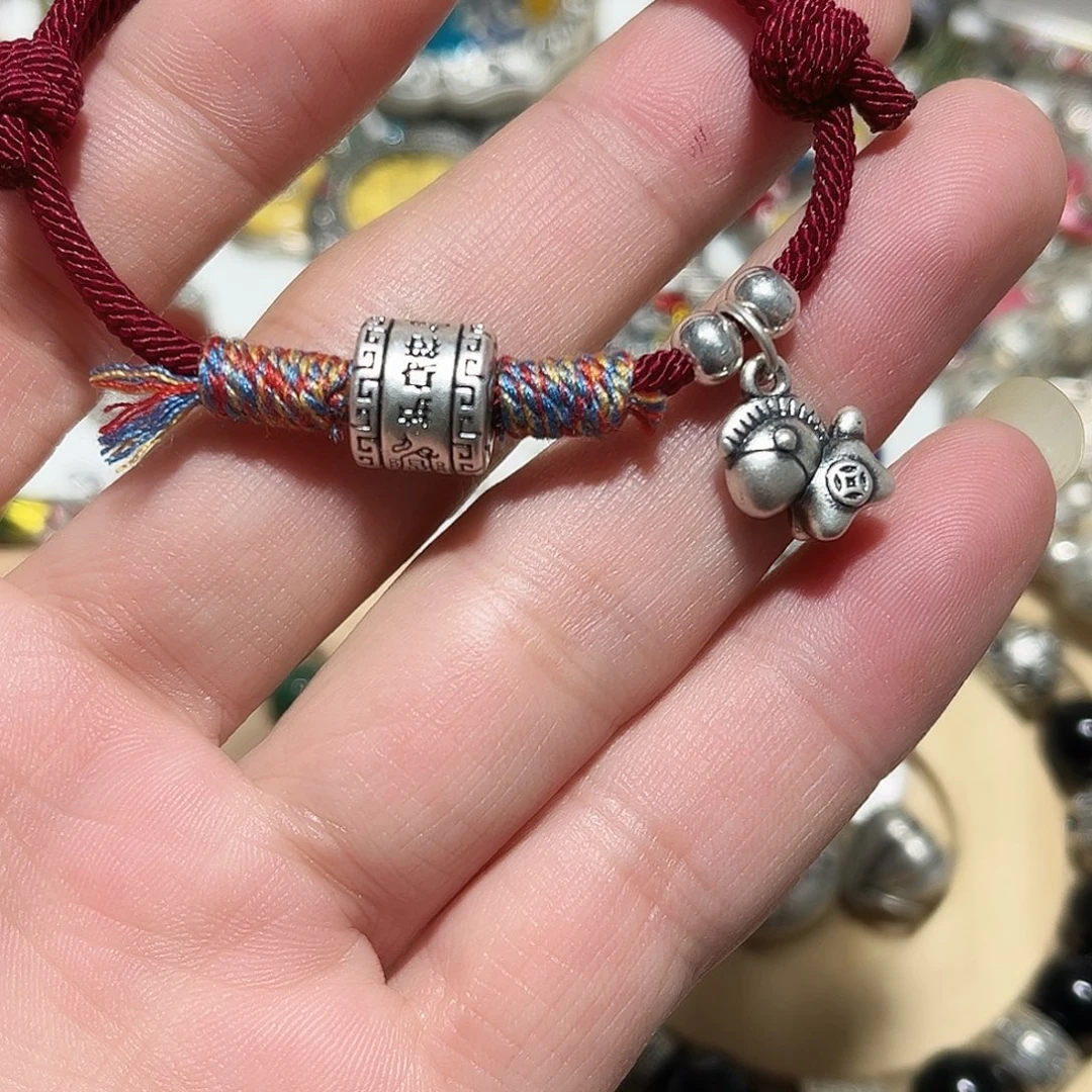 吊坠足银珐琅护身马