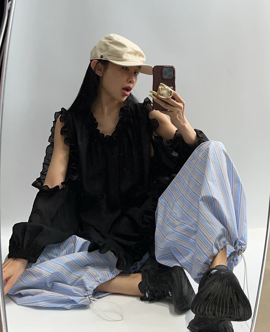 VIVISPLENDID20583#（定制款NO退NO换）漏肩花边防晒衣