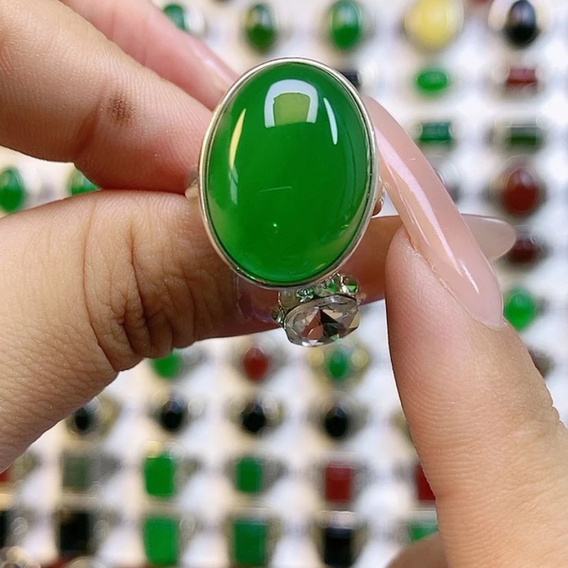 【闪购商品】银S925镶嵌戒指玛瑙/玉髓