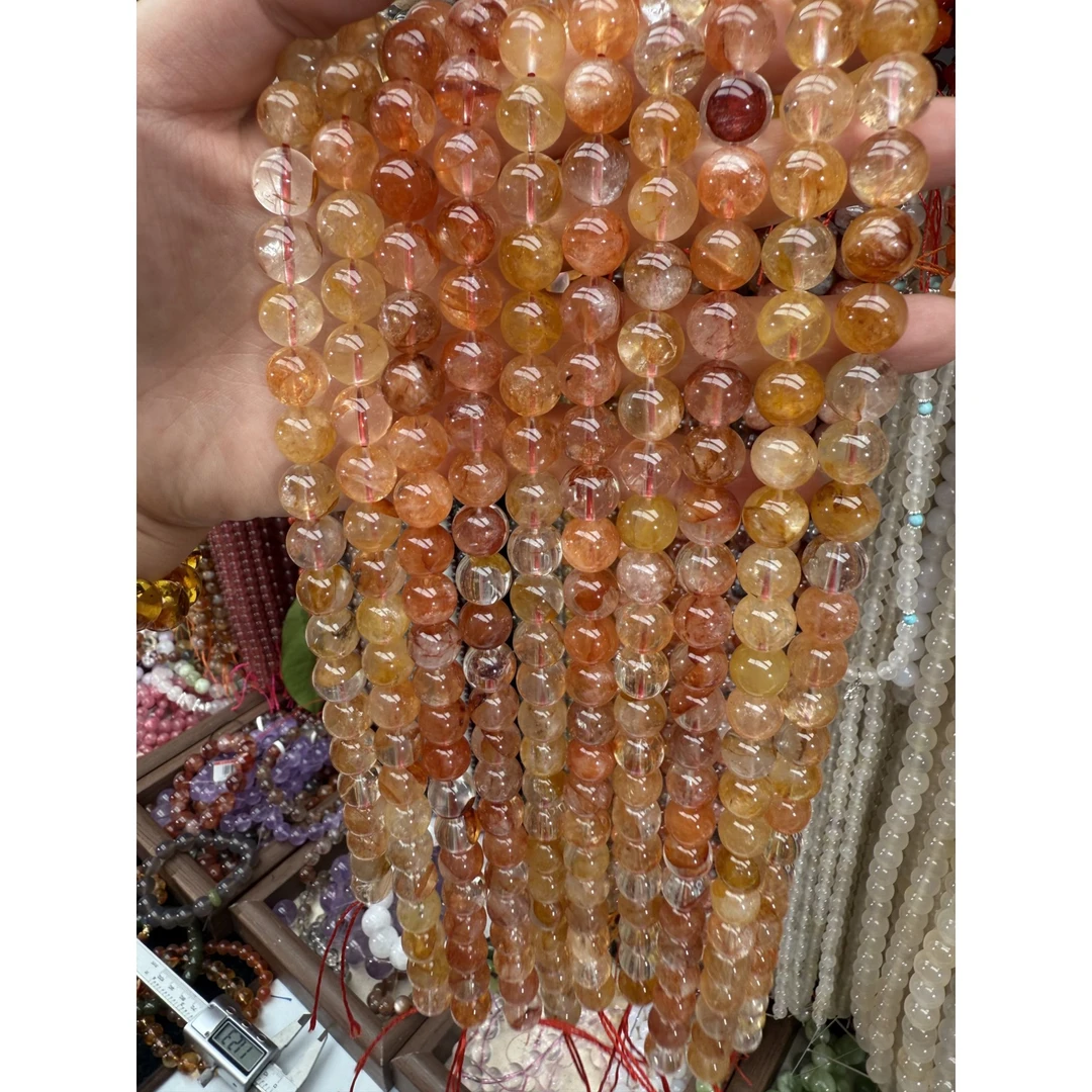 自然瑰宝*红胶花水晶   珠宝半成品散珠diy批发