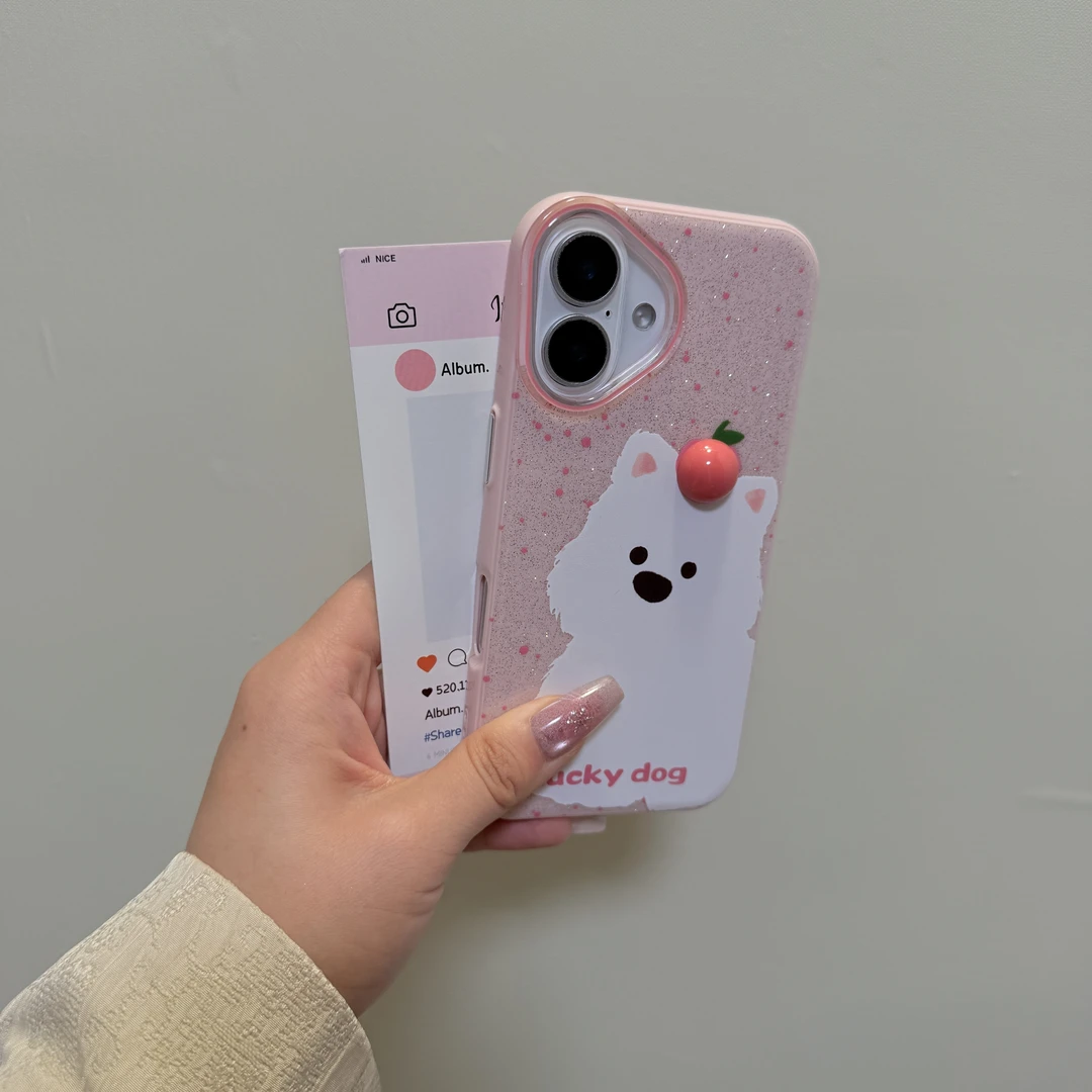 卡通可爱西高地小狗超萌少女心适用苹果16手机壳iPhone15Pro新款