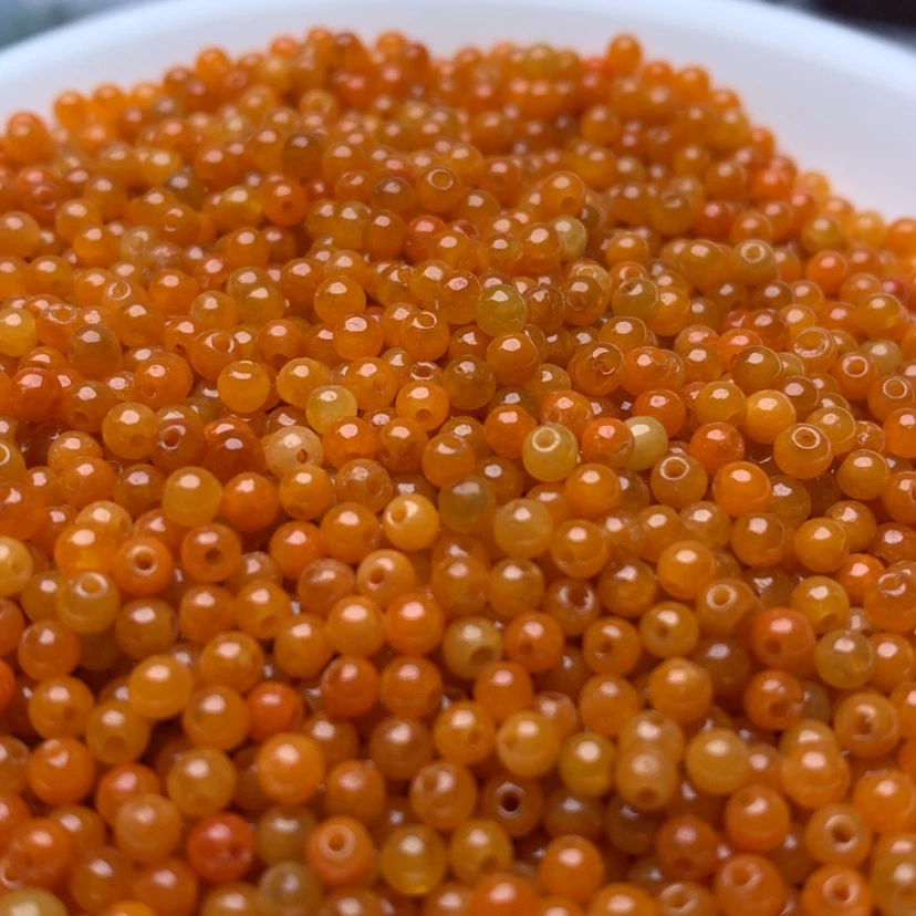 【闪购商品】散珠翡翠卡3的冰橙红小米珠100个