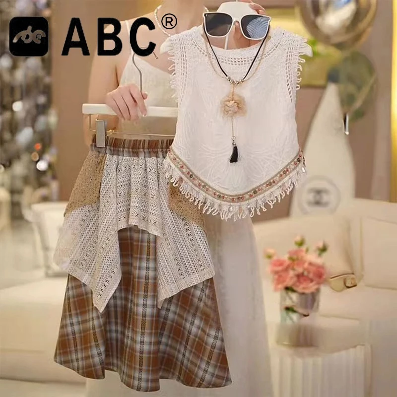 ABC女童夏季套装新款儿童裙子薄款小公主洋气夏装大童女装超好看