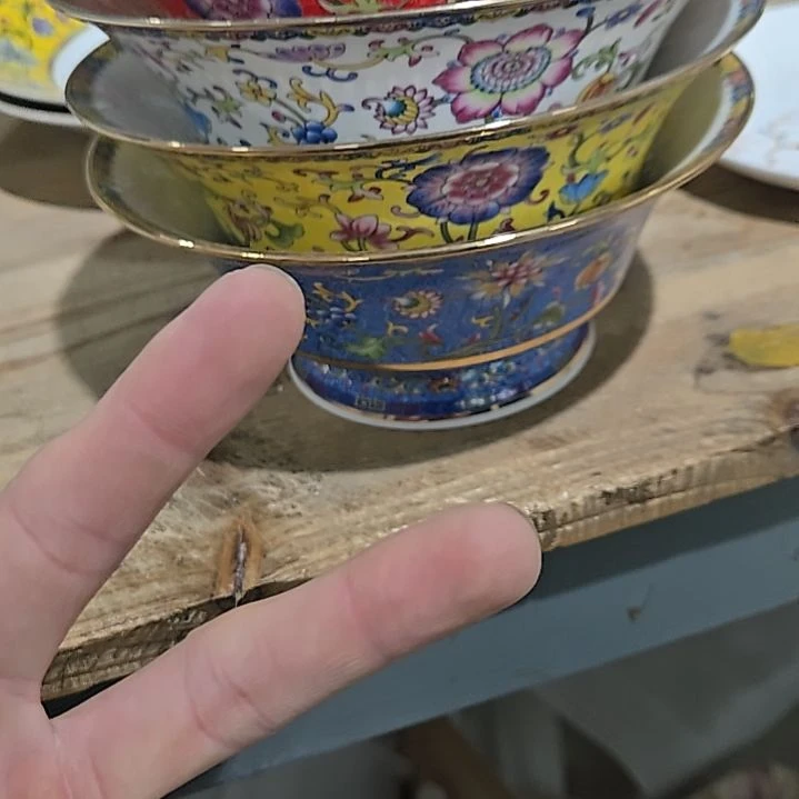 瓷片微瑕珐琅彩面碗6寸2个666