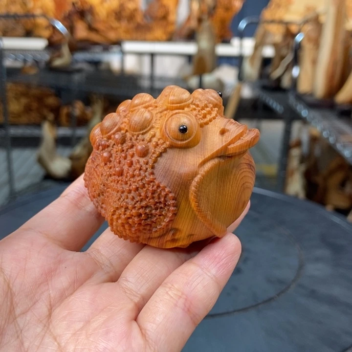 柏木（崖柏）手把件金蟾