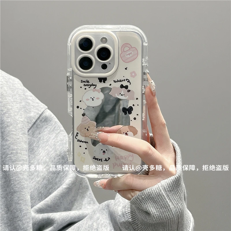 镜面奶油壳适用苹果17/iPhone/华为荣耀/OPPO/VIVO/小米手机壳潮