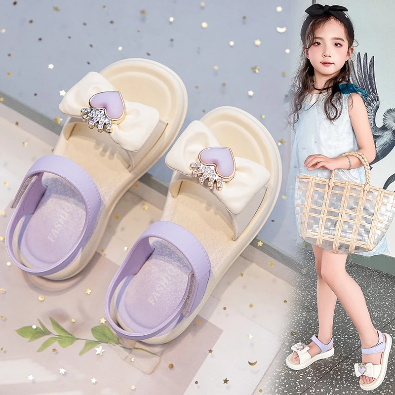 女童凉鞋夏季新款中大童公主鞋女童防滑软底可爱小女孩沙滩凉鞋