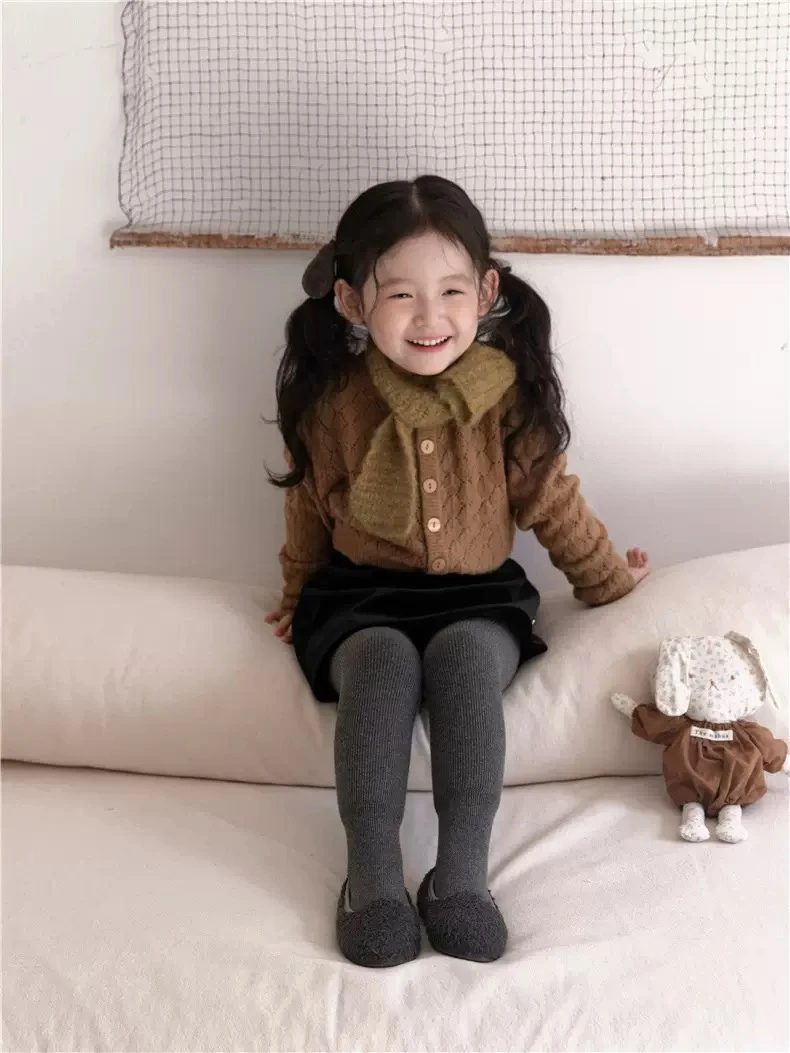 2025秋冬季百搭坑条公主连裤袜宝宝