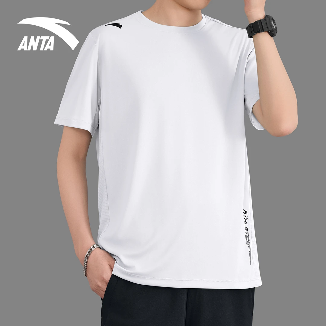 安踏t恤男款短袖2025夏季新款官方正品圆领速干薄款百搭透气短袖