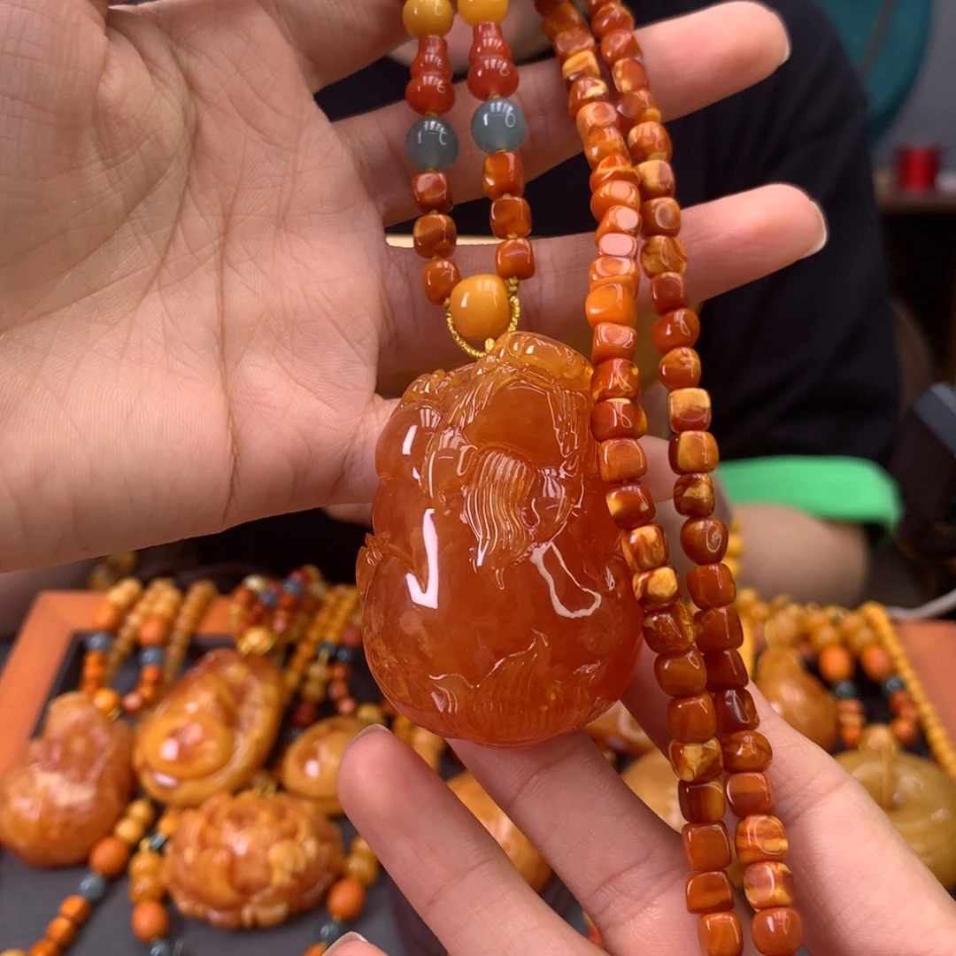 蜜蜡颈饰未镶嵌天然