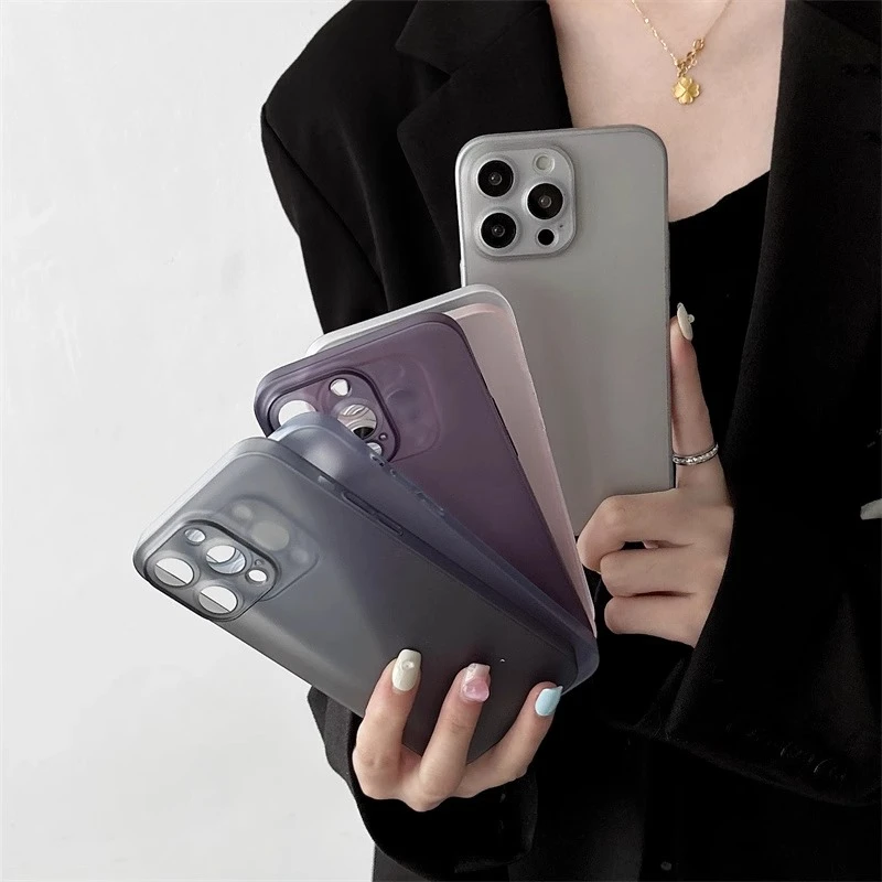 适用新款iphone16promax超薄磨砂15plus防指纹裸机手感防摔手机壳