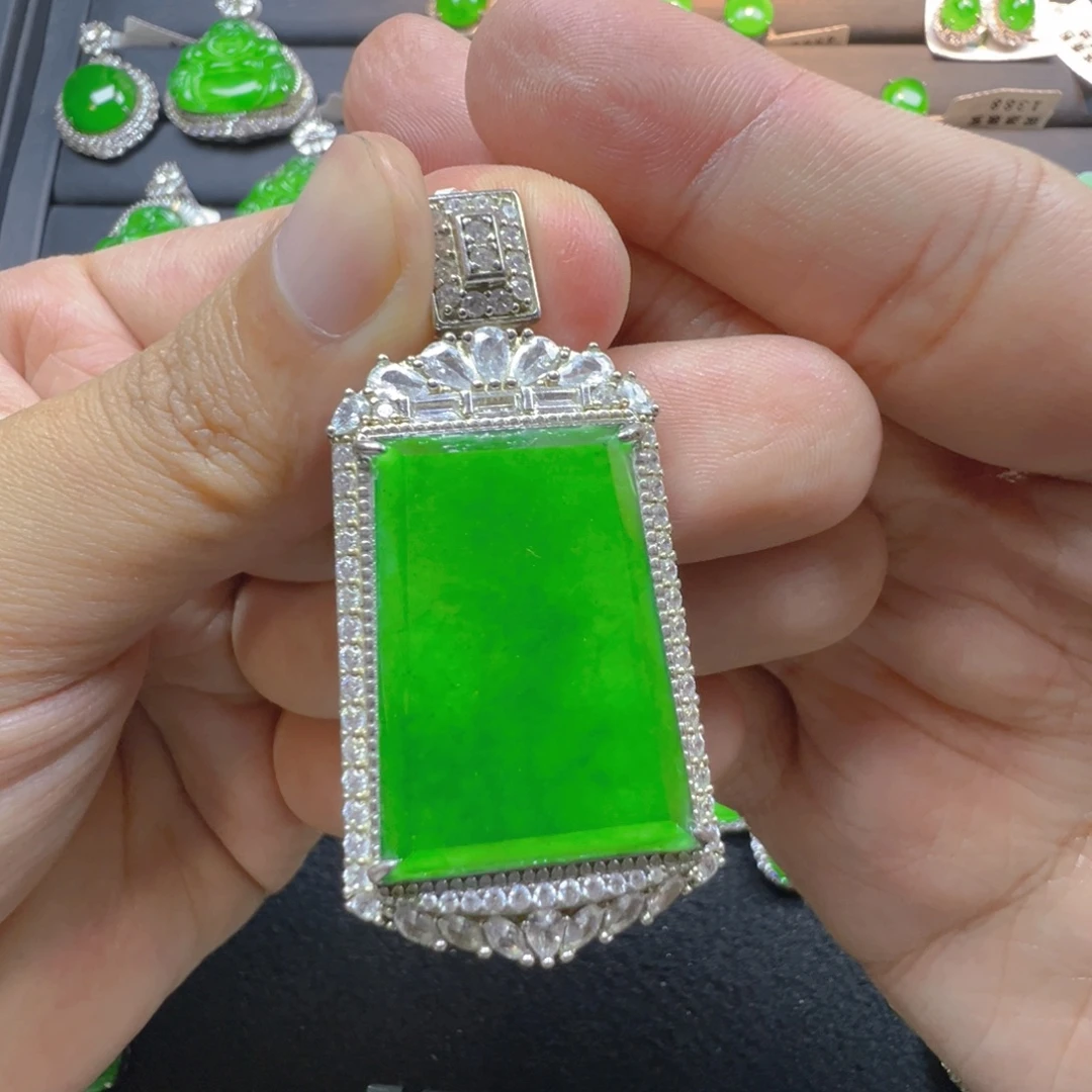 翡翠银S925镶嵌颈饰