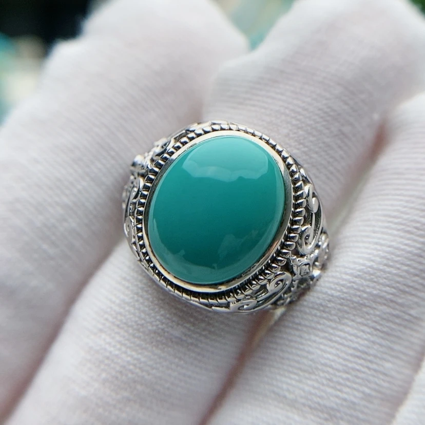 【闪购商品】绿松石原矿绿松石银S925镶嵌