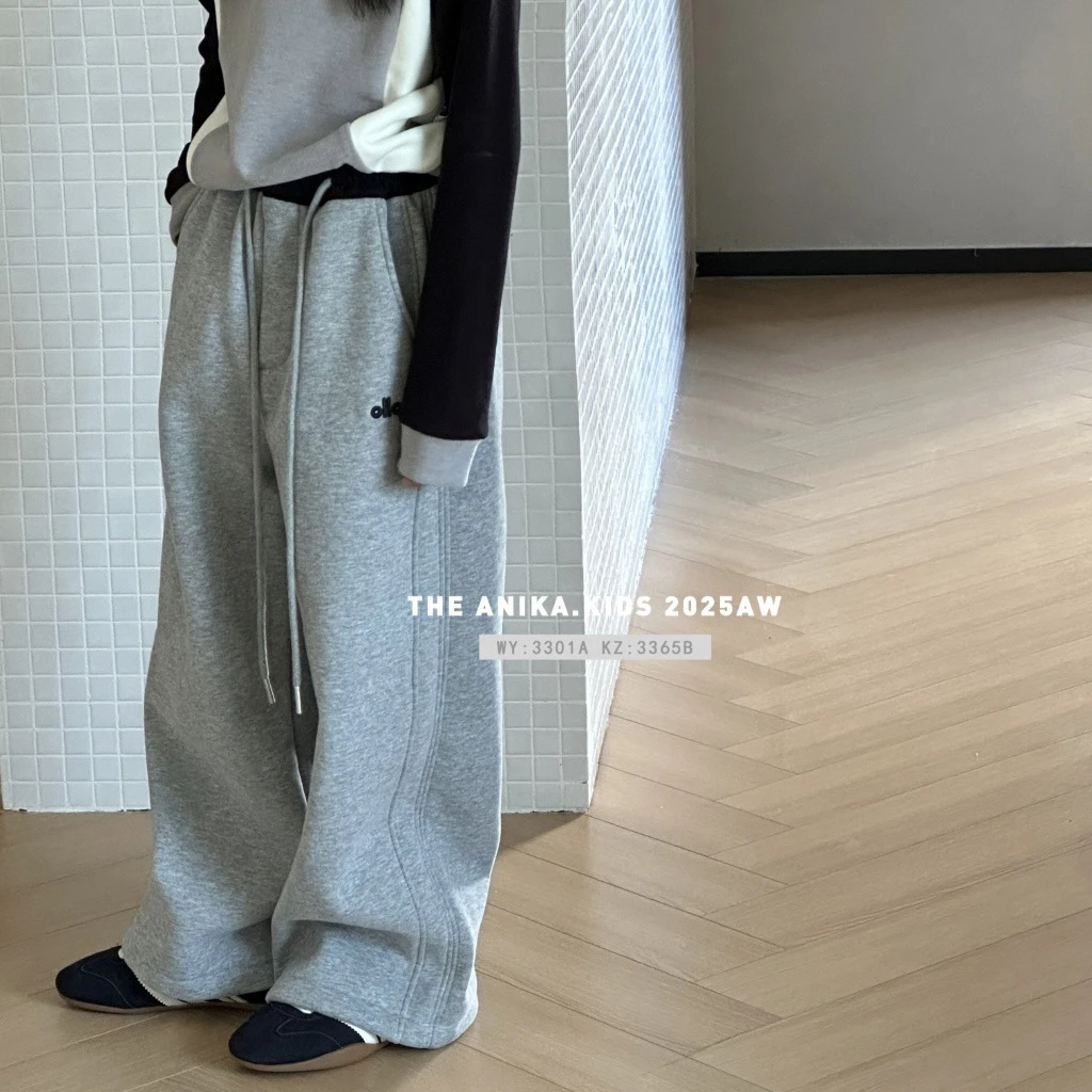 3365儿童抽绳加绒休闲裤