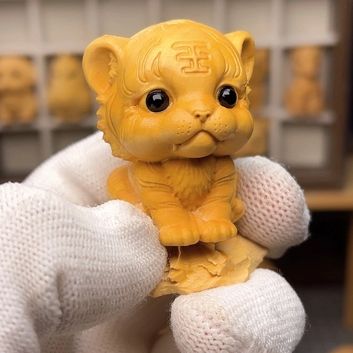 新款老虎挂件黄杨木挂件