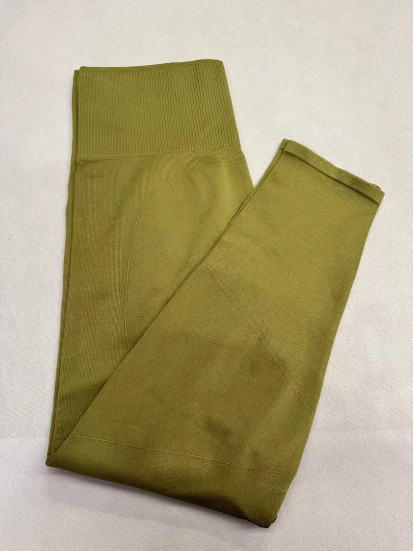 大码无缝针织运动健身速干瑜伽九分裤