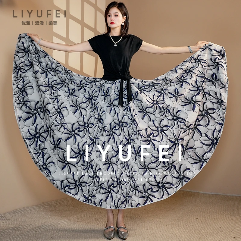 【一裙三穿】月光星花印花半身裙夏季2025新款大摆a字裙半身长裙