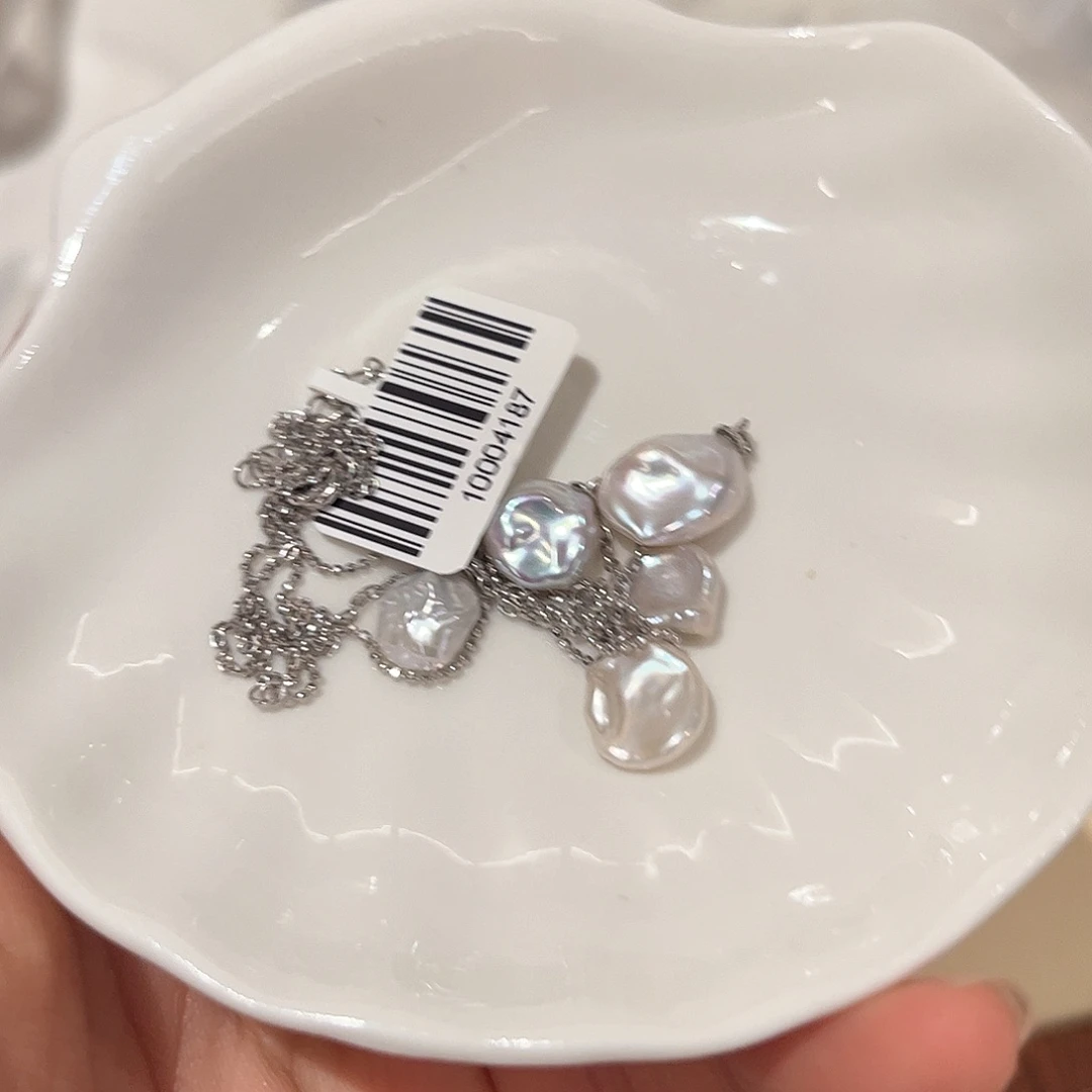 淡水珍珠银S925镶嵌颈饰