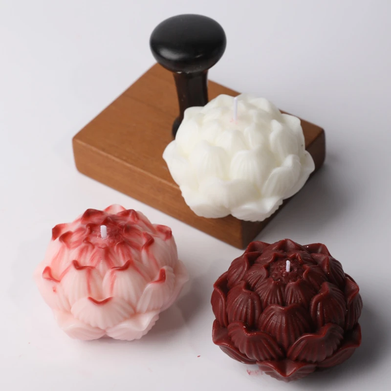 新品莲花香薰蜡烛花形低温蜡烛大豆蜡香氛家居室内装饰