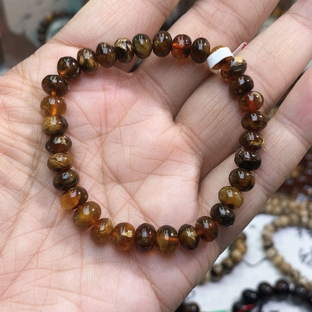 琥珀未镶嵌手链7蜜蜡