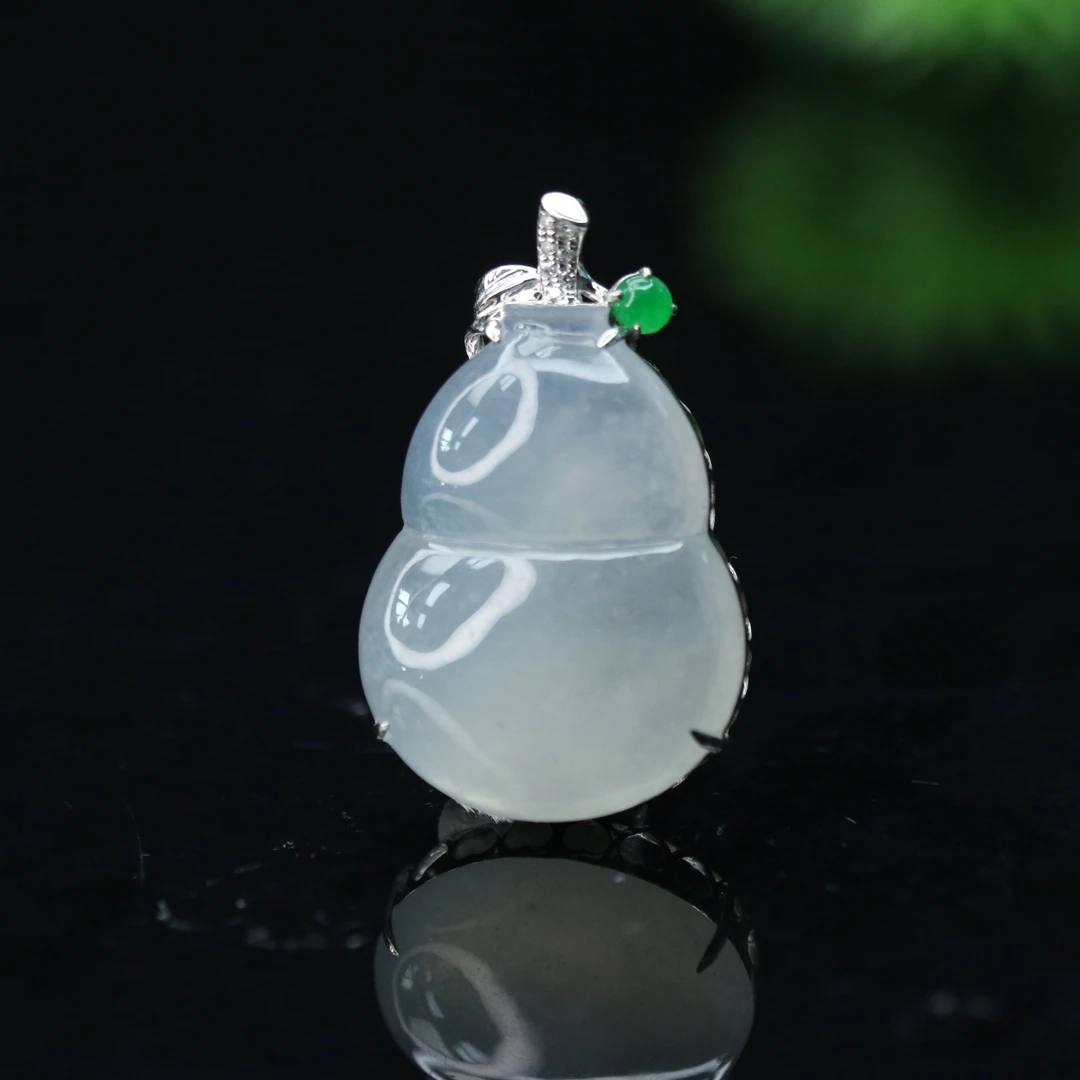 FC41天然缅甸翡翠A货18k葫芦吊坠/300498/保利厦门拍卖