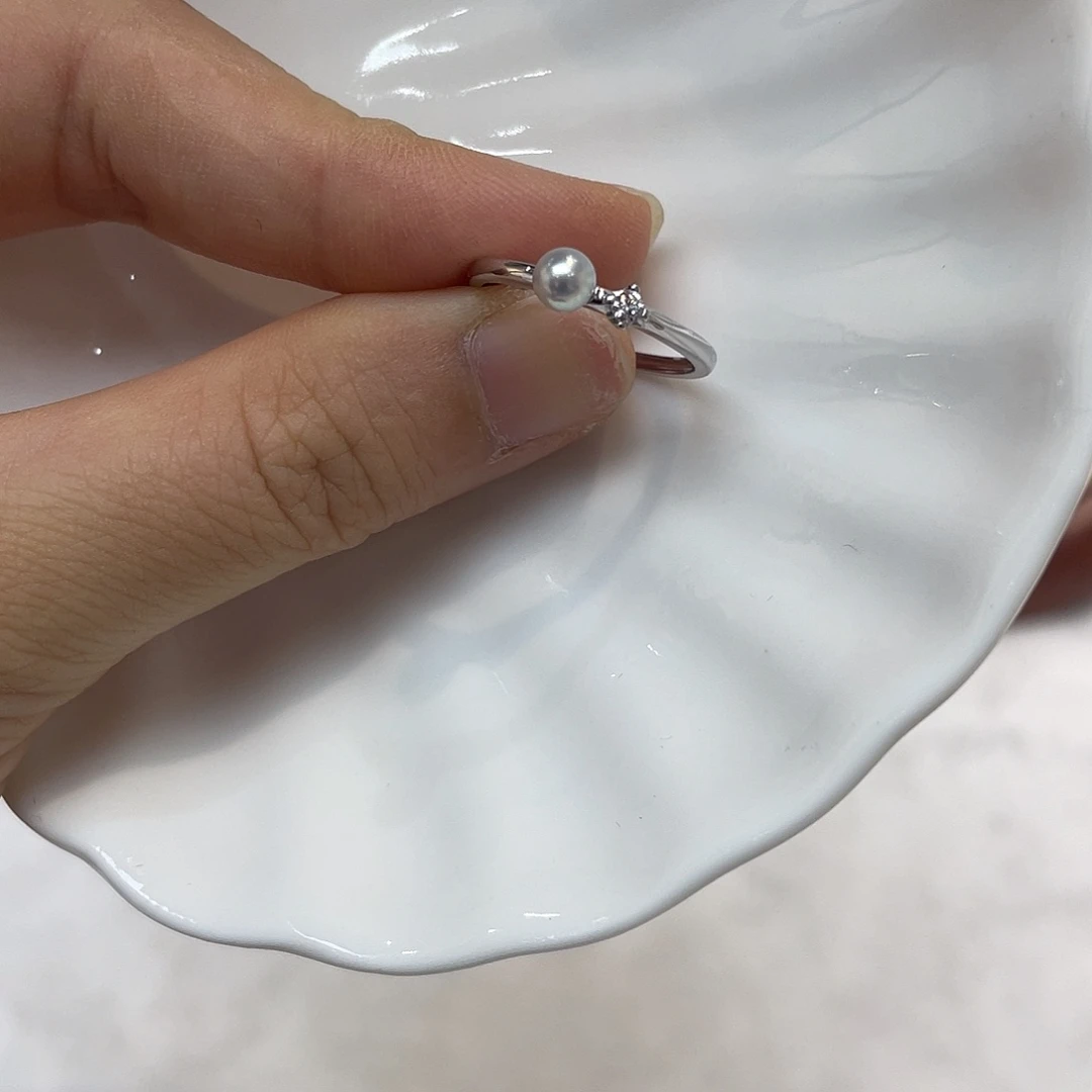 银S925镶嵌戒指海水珍珠