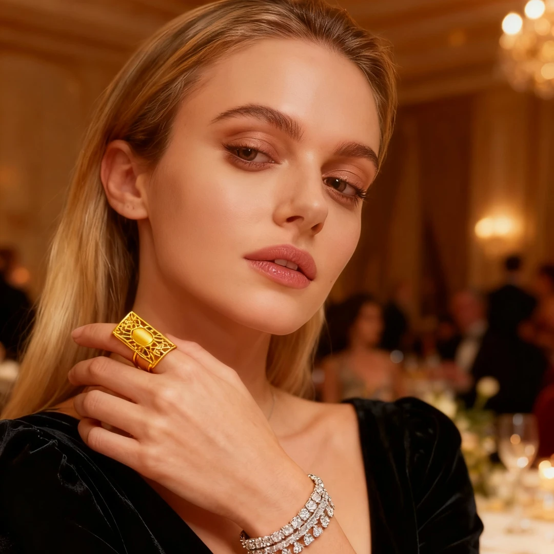 铜合金戒指 KS3060Nurluk 金色戒指民族风轻奢时尚饰品经典
