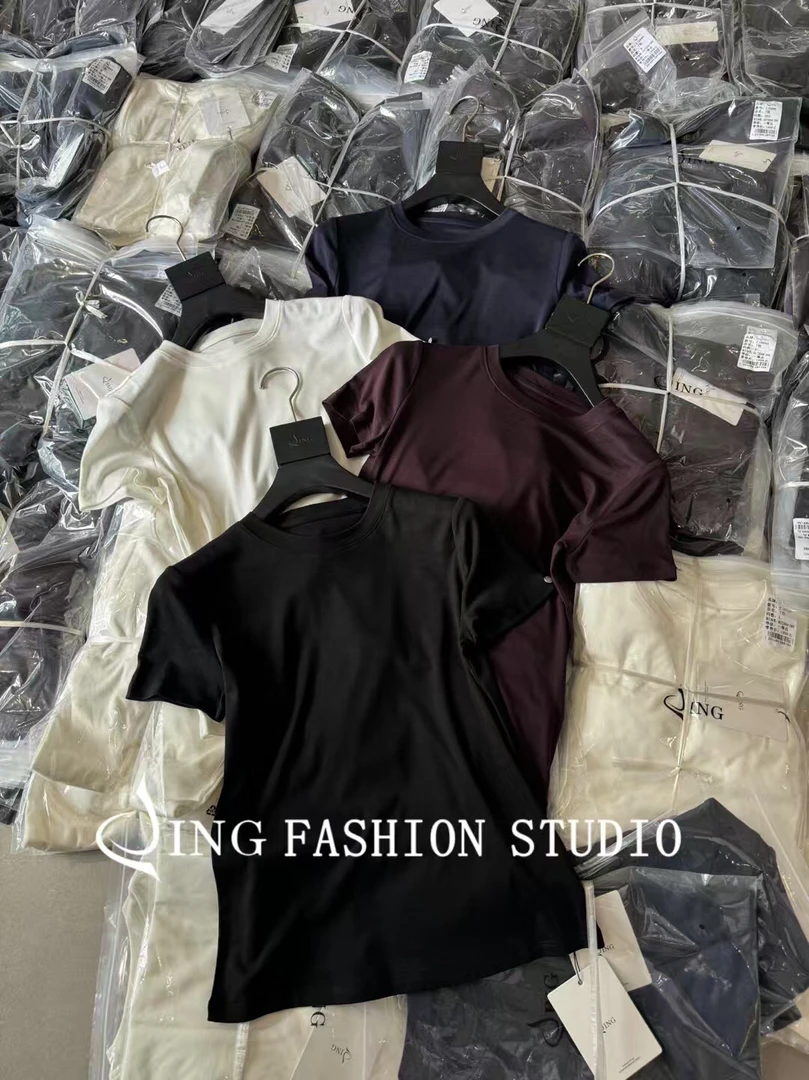 《升级版百万打底》JING6060纯色短袖T恤舒适百搭女士