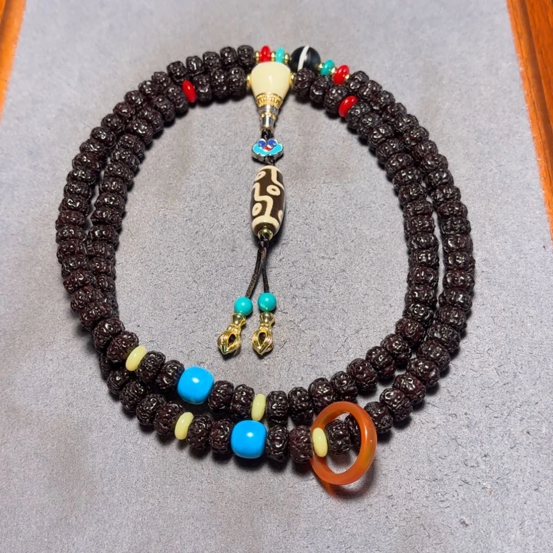 毕***吊坠金刚菩提黑金刚脖挂9mm