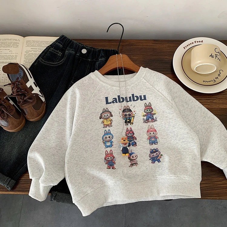 童装男童卫衣2025秋季新款卡通拉布布中小童男孩长袖打底衫可爱