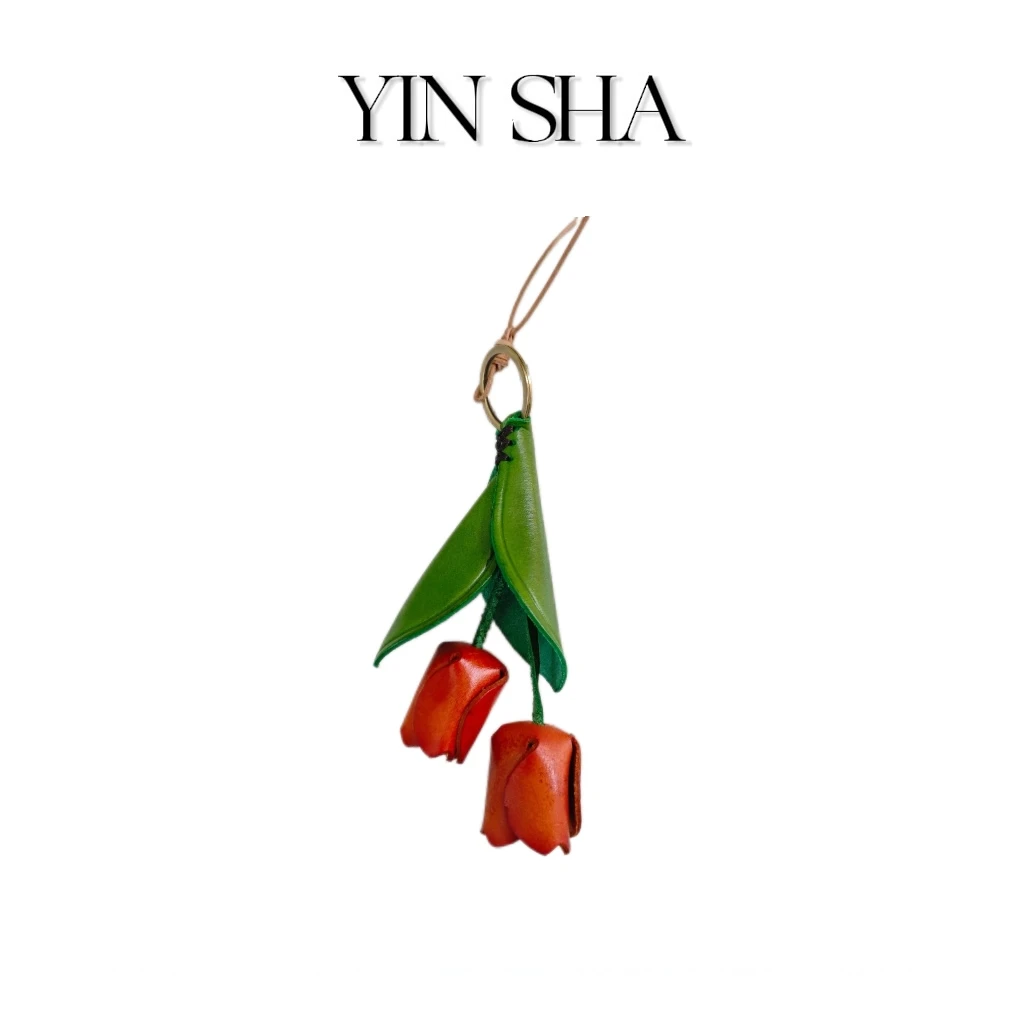 YIN SHA ·茵莎/郁金香挂件   树膏皮小红花挂件/102