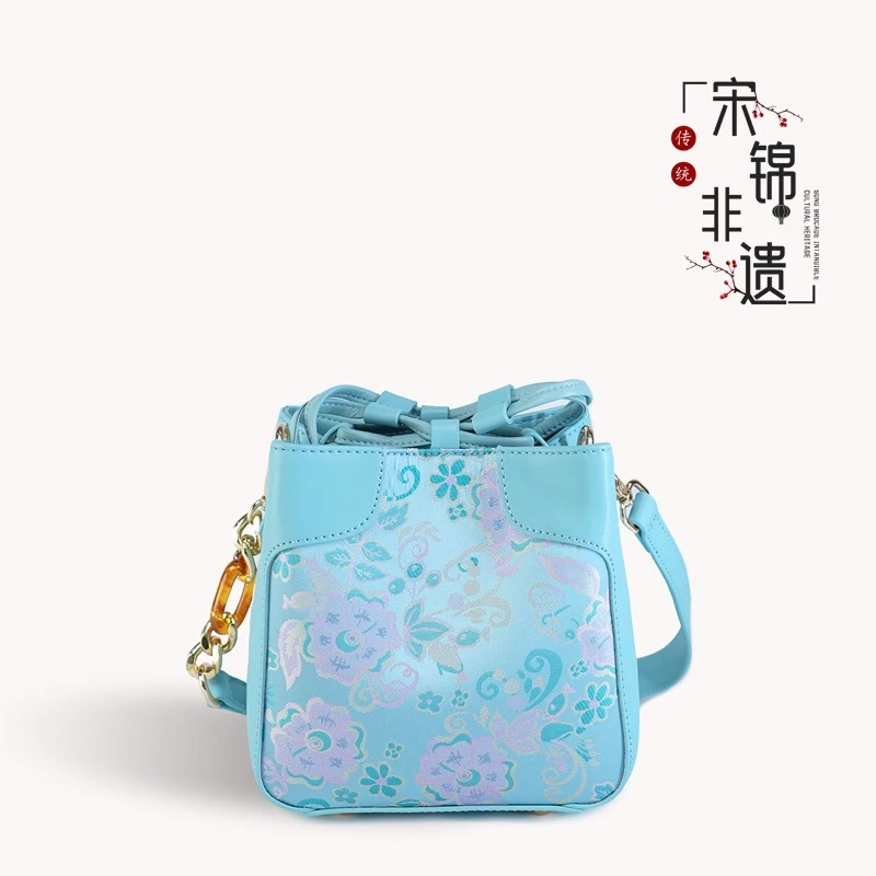 复古包包单肩斜挎手提包配旗袍国风包新中式送妈妈水桶包女包077A