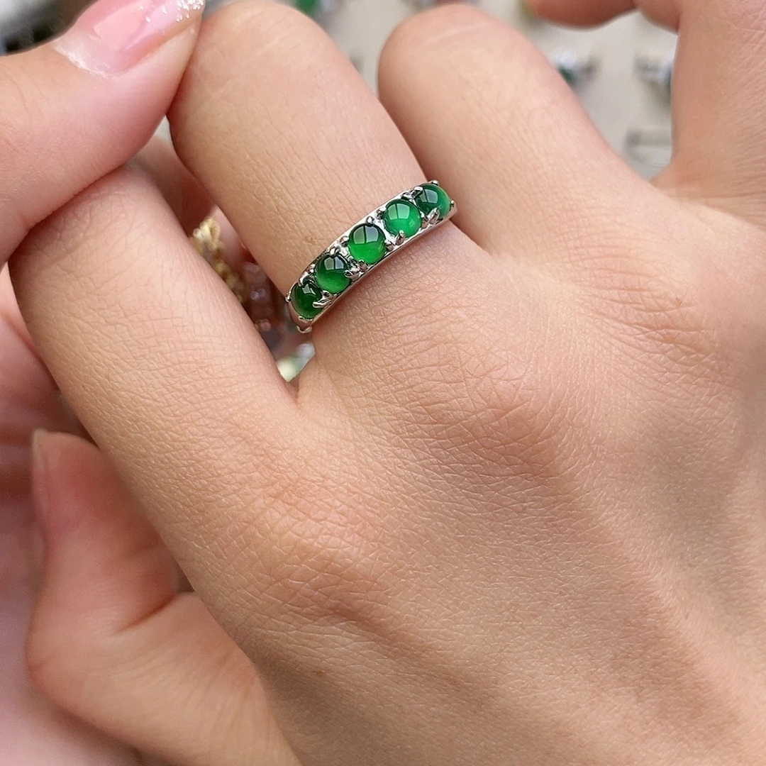 翡翠银S925镶嵌戒指