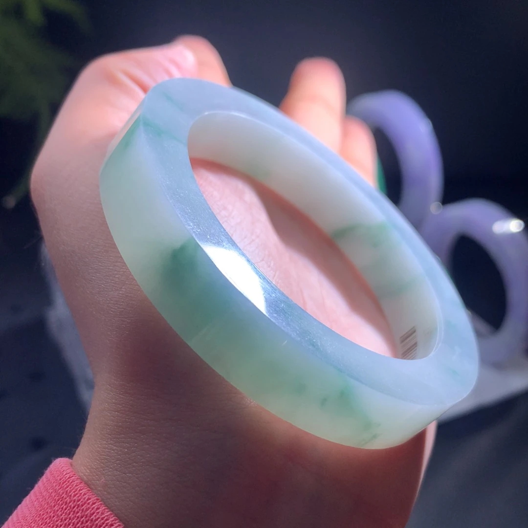 未镶嵌手镯定制翡翠果冻飘花57-60