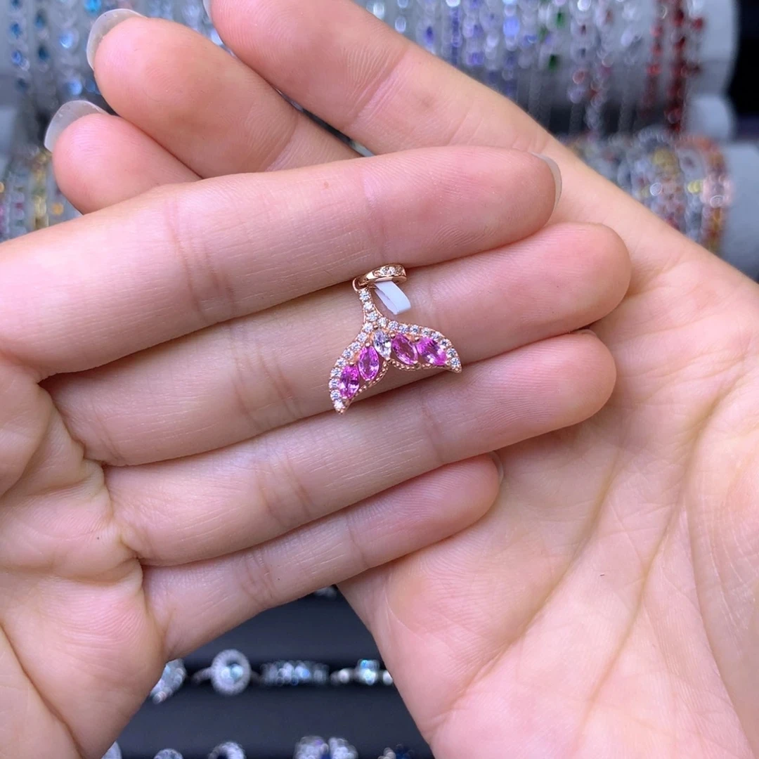 〔如一珠宝〕彩色蓝宝石吊坠