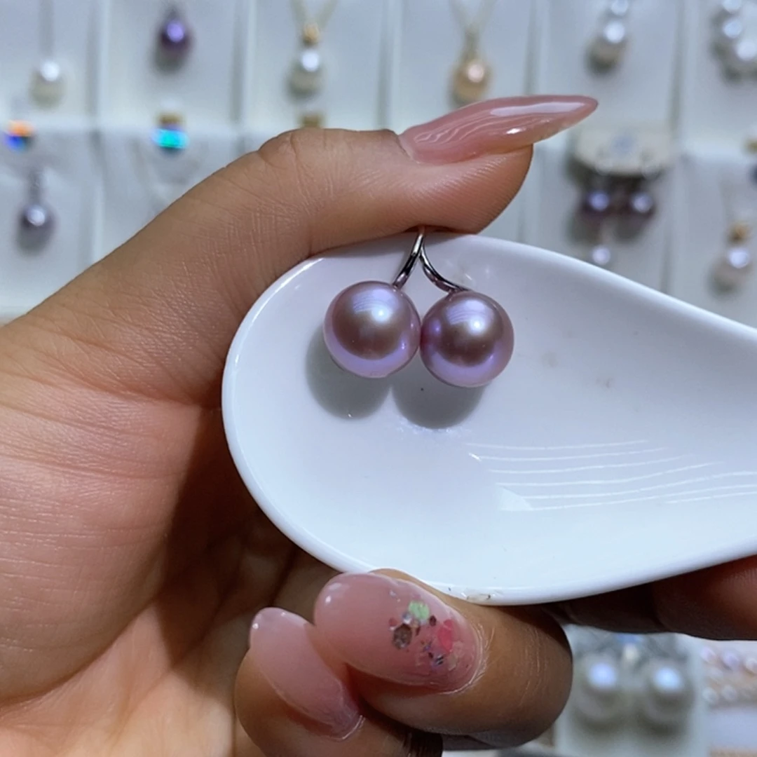 吊坠赠合金链条淡水珍珠银S925镶嵌11M